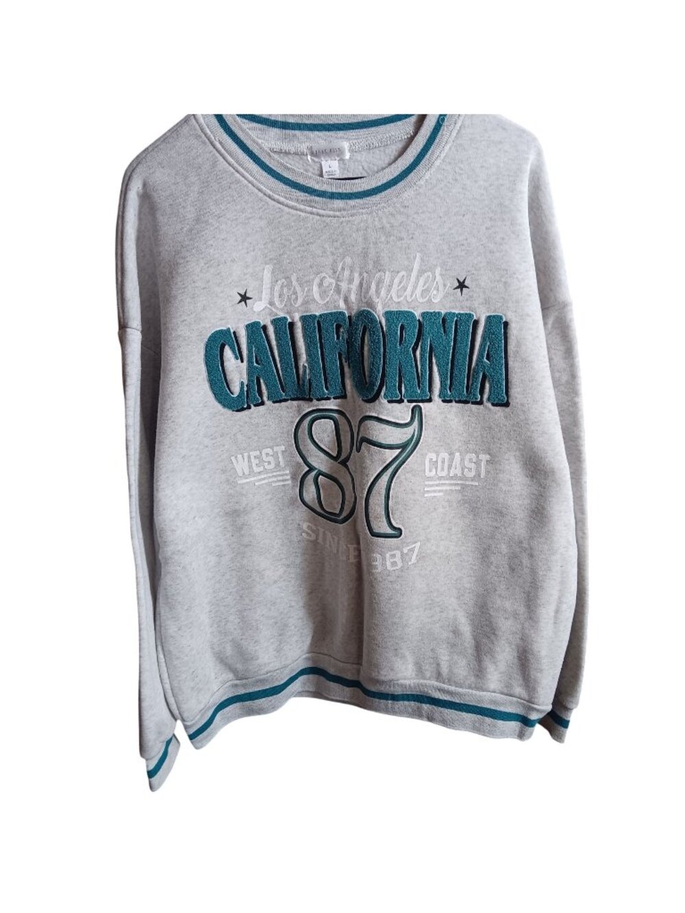 Large Range Kiss Los Angeles California 87 Graphic Sweatshirt Size L Gray